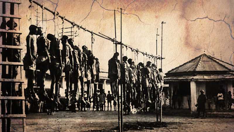 Freedom fighters hanged in town square in Keren, 1965)