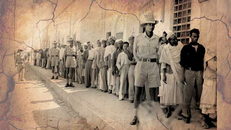 Eritreans in line to vote for Representative Assembly)